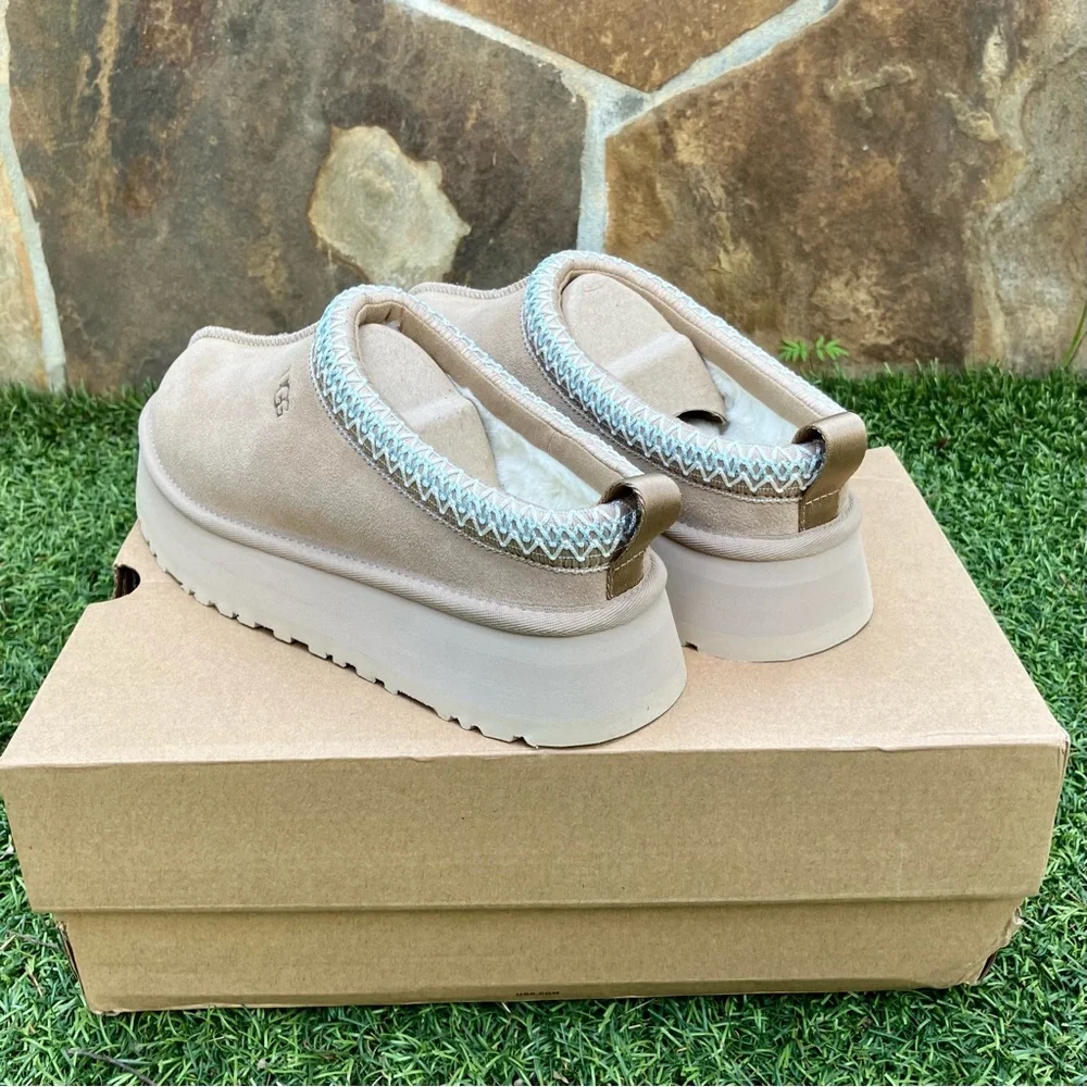 UGG Tazz platform slipper sand beige teal - Picture 4 of 10
